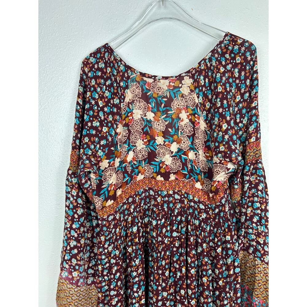 Raga NWT Tuscan Sunset Burgundy Maxi Dress Small Boho - Picture 6 of 8
